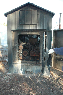 Our wood furnace keeps the greenhouse nice and toasty!